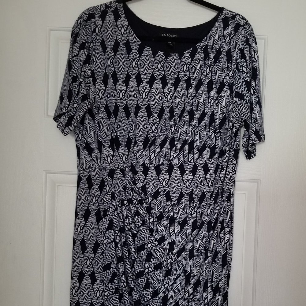 Print Faux Wrap Dress